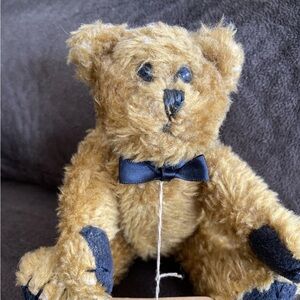 Brown Teddy Bear with Black Bow Tie